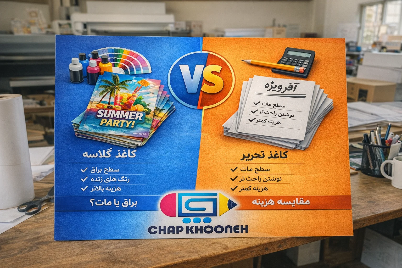 قیمت چاپ تراکت رنگی گلاسه و تحریر | تفاوت گلاسه و تحریر در چاپ