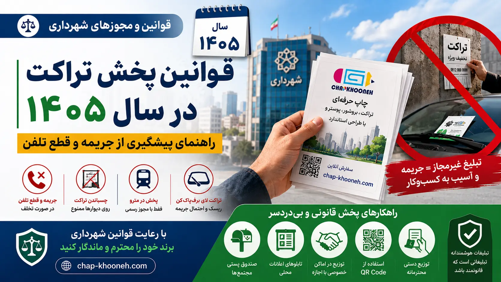 قوانین پخش تراکت در سال ۱۴۰5 | راهنمای پیشگیری از جریمه و قطع تلفن